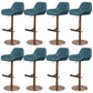 Glam Style Counter Stool Leather Adjustable Height Bar Stool with Metal Base Sky Blue 8 Piece Set Clearhalo 'Bar Furniture' 'Bar Stools' 'bar_stools' 'furn' 'furn_bar_stools' 'Furniture' 'Kitchen & Dining Furniture' 6961353
