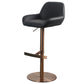 Glam Style Counter Stool Leather Adjustable Height Bar Stool with Metal Base Gloss Black 1 Piece Clearhalo 'Bar Furniture' 'Bar Stools' 'bar_stools' 'furn' 'furn_bar_stools' 'Furniture' 'Kitchen & Dining Furniture' 6961354