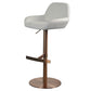 Glam Style Counter Stool Leather Adjustable Height Bar Stool with Metal Base Gloss White 1 Piece Clearhalo 'Bar Furniture' 'Bar Stools' 'bar_stools' 'furn' 'furn_bar_stools' 'Furniture' 'Kitchen & Dining Furniture' 6961359