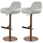 Glam Style Counter Stool Leather Adjustable Height Bar Stool with Metal Base Gloss White 2 Piece Set Clearhalo 'Bar Furniture' 'Bar Stools' 'bar_stools' 'furn' 'furn_bar_stools' 'Furniture' 'Kitchen & Dining Furniture' 6961360