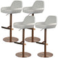Glam Style Counter Stool Leather Adjustable Height Bar Stool with Metal Base Gloss White 4 Piece Set Clearhalo 'Bar Furniture' 'Bar Stools' 'bar_stools' 'furn' 'furn_bar_stools' 'Furniture' 'Kitchen & Dining Furniture' 6961361