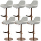 Glam Style Counter Stool Leather Adjustable Height Bar Stool with Metal Base Gloss White 6 Piece Set Clearhalo 'Bar Furniture' 'Bar Stools' 'bar_stools' 'furn' 'furn_bar_stools' 'Furniture' 'Kitchen & Dining Furniture' 6961362