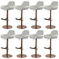 Glam Style Counter Stool Leather Adjustable Height Bar Stool with Metal Base Gloss White 8 Piece Set Clearhalo 'Bar Furniture' 'Bar Stools' 'bar_stools' 'furn' 'furn_bar_stools' 'Furniture' 'Kitchen & Dining Furniture' 6961363