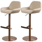 Glam Style Counter Stool Leather Adjustable Height Bar Stool with Metal Base Light Brown 2 Piece Set Clearhalo 'Bar Furniture' 'Bar Stools' 'bar_stools' 'furn' 'furn_bar_stools' 'Furniture' 'Kitchen & Dining Furniture' 6961365
