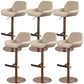 Glam Style Counter Stool Leather Adjustable Height Bar Stool with Metal Base Light Brown 6 Piece Set Clearhalo 'Bar Furniture' 'Bar Stools' 'bar_stools' 'furn' 'furn_bar_stools' 'Furniture' 'Kitchen & Dining Furniture' 6961367