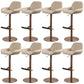Glam Style Counter Stool Leather Adjustable Height Bar Stool with Metal Base Light Brown 8 Piece Set Clearhalo 'Bar Furniture' 'Bar Stools' 'bar_stools' 'furn' 'furn_bar_stools' 'Furniture' 'Kitchen & Dining Furniture' 6961368