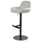 Glam Style Counter Stool Leather Adjustable Height Bar Stool with Metal Base Black White 1 Piece Clearhalo 'Bar Furniture' 'Bar Stools' 'bar_stools' 'furn' 'furn_bar_stools' 'Furniture' 'Kitchen & Dining Furniture' 6961369