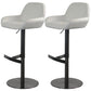 Glam Style Counter Stool Leather Adjustable Height Bar Stool with Metal Base Black White 2 Piece Set Clearhalo 'Bar Furniture' 'Bar Stools' 'bar_stools' 'furn' 'furn_bar_stools' 'Furniture' 'Kitchen & Dining Furniture' 6961370