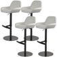Glam Style Counter Stool Leather Adjustable Height Bar Stool with Metal Base Black White 4 Piece Set Clearhalo 'Bar Furniture' 'Bar Stools' 'bar_stools' 'furn' 'furn_bar_stools' 'Furniture' 'Kitchen & Dining Furniture' 6961371