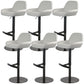Glam Style Counter Stool Leather Adjustable Height Bar Stool with Metal Base Black White 6 Piece Set Clearhalo 'Bar Furniture' 'Bar Stools' 'bar_stools' 'furn' 'furn_bar_stools' 'Furniture' 'Kitchen & Dining Furniture' 6961372
