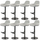 Glam Style Counter Stool Leather Adjustable Height Bar Stool with Metal Base Black White 8 Piece Set Clearhalo 'Bar Furniture' 'Bar Stools' 'bar_stools' 'furn' 'furn_bar_stools' 'Furniture' 'Kitchen & Dining Furniture' 6961373