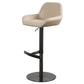 Glam Style Counter Stool Leather Adjustable Height Bar Stool with Metal Base Black-Brown 1 Piece Clearhalo 'Bar Furniture' 'Bar Stools' 'bar_stools' 'furn' 'furn_bar_stools' 'Furniture' 'Kitchen & Dining Furniture' 6961379
