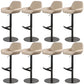 Glam Style Counter Stool Leather Adjustable Height Bar Stool with Metal Base Black-Brown 8 Piece Set Clearhalo 'Bar Furniture' 'Bar Stools' 'bar_stools' 'furn' 'furn_bar_stools' 'Furniture' 'Kitchen & Dining Furniture' 6961383
