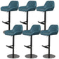 Glam Style Counter Stool Leather Adjustable Height Bar Stool with Metal Base Blue-Black 6 Piece Set Clearhalo 'Bar Furniture' 'Bar Stools' 'bar_stools' 'furn' 'furn_bar_stools' 'Furniture' 'Kitchen & Dining Furniture' 6961387