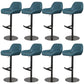 Glam Style Counter Stool Leather Adjustable Height Bar Stool with Metal Base Blue-Black 8 Piece Set Clearhalo 'Bar Furniture' 'Bar Stools' 'bar_stools' 'furn' 'furn_bar_stools' 'Furniture' 'Kitchen & Dining Furniture' 6961388