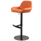 Glam Style Counter Stool Leather Adjustable Height Bar Stool with Metal Base Black-Orange 1 Piece Clearhalo 'Bar Furniture' 'Bar Stools' 'bar_stools' 'furn' 'furn_bar_stools' 'Furniture' 'Kitchen & Dining Furniture' 6961389