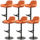 Glam Style Counter Stool Leather Adjustable Height Bar Stool with Metal Base Black-Orange 6 Piece Set Clearhalo 'Bar Furniture' 'Bar Stools' 'bar_stools' 'furn' 'furn_bar_stools' 'Furniture' 'Kitchen & Dining Furniture' 6961392