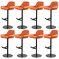 Glam Style Counter Stool Leather Adjustable Height Bar Stool with Metal Base Black-Orange 8 Piece Set Clearhalo 'Bar Furniture' 'Bar Stools' 'bar_stools' 'furn' 'furn_bar_stools' 'Furniture' 'Kitchen & Dining Furniture' 6961393