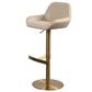 Glam Style Counter Stool Leather Adjustable Height Bar Stool with Metal Base Gold-Brown 1 Piece Clearhalo 'Bar Furniture' 'Bar Stools' 'bar_stools' 'furn' 'furn_bar_stools' 'Furniture' 'Kitchen & Dining Furniture' 6961394