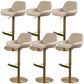 Glam Style Counter Stool Leather Adjustable Height Bar Stool with Metal Base Gold-Brown 6 Piece Set Clearhalo 'Bar Furniture' 'Bar Stools' 'bar_stools' 'furn' 'furn_bar_stools' 'Furniture' 'Kitchen & Dining Furniture' 6961397