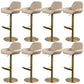 Glam Style Counter Stool Leather Adjustable Height Bar Stool with Metal Base Gold-Brown 8 Piece Set Clearhalo 'Bar Furniture' 'Bar Stools' 'bar_stools' 'furn' 'furn_bar_stools' 'Furniture' 'Kitchen & Dining Furniture' 6961398