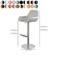 Glam Style Counter Stool Leather Adjustable Height Bar Stool with Metal Base Clearhalo 'Bar Furniture' 'Bar Stools' 'bar_stools' 'furn' 'furn_bar_stools' 'Furniture' 'Kitchen & Dining Furniture' 6961419
