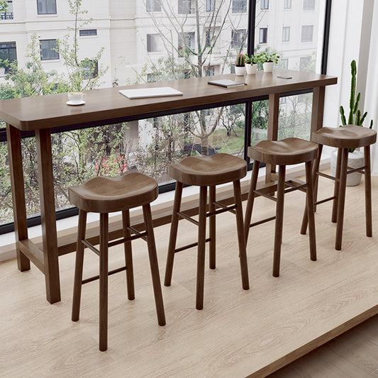 Solid Wood Counter and Bar Stool Modern Brown Counter Height Stools