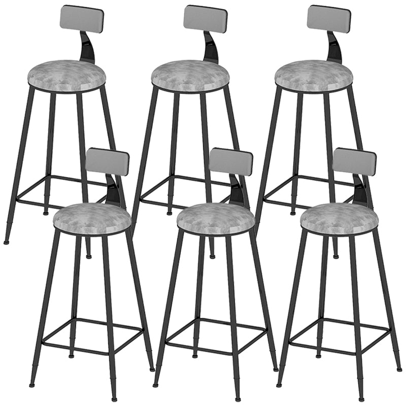 Industrial Counter and Bar Stool Armless Counter Height Stools for Bristol Black Gray 6 Piece Set Clearhalo 'Bar Furniture' 'Bar Stools' 'bar_stools' 'furn' 'furn_bar_stools' 'Furniture' 'Kitchen & Dining Furniture' 6961495