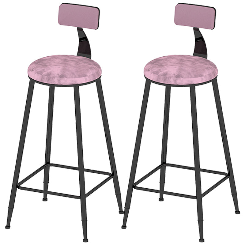 Industrial Counter and Bar Stool Armless Counter Height Stools for Bristol Black Pink 2 Piece Set Clearhalo 'Bar Furniture' 'Bar Stools' 'bar_stools' 'furn' 'furn_bar_stools' 'Furniture' 'Kitchen & Dining Furniture' 6961499