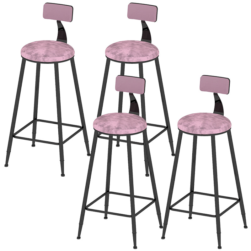 Industrial Counter and Bar Stool Armless Counter Height Stools for Bristol Black Pink 4 Piece Set Clearhalo 'Bar Furniture' 'Bar Stools' 'bar_stools' 'furn' 'furn_bar_stools' 'Furniture' 'Kitchen & Dining Furniture' 6961501