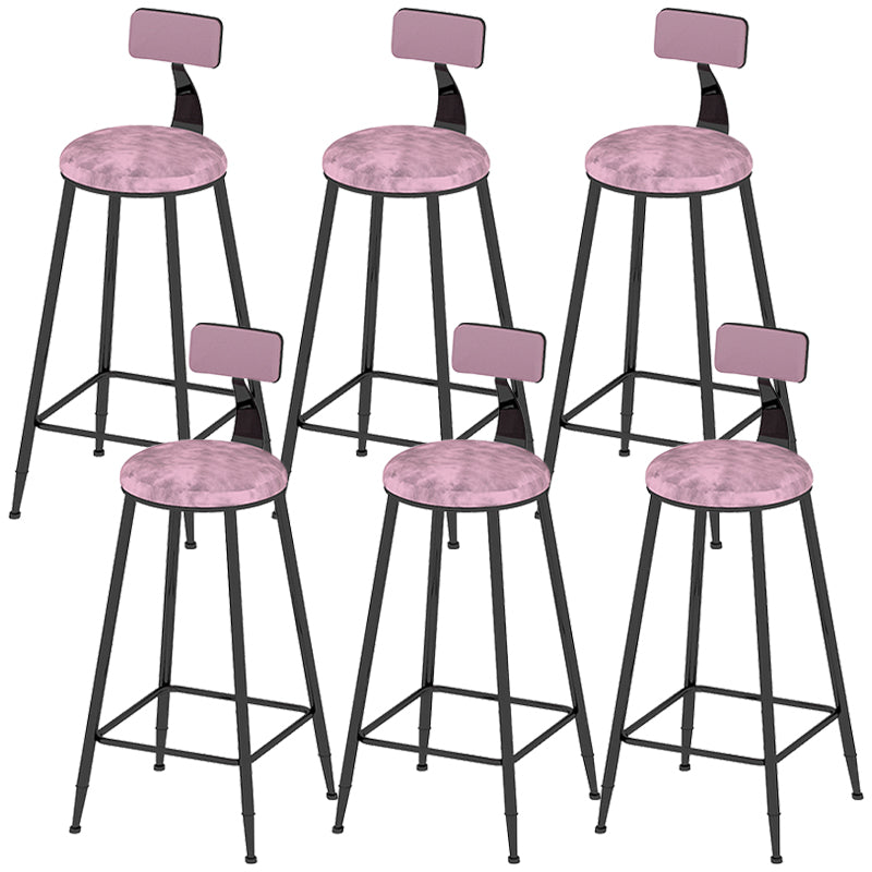 Industrial Counter and Bar Stool Armless Counter Height Stools for Bristol Black Pink 6 Piece Set Clearhalo 'Bar Furniture' 'Bar Stools' 'bar_stools' 'furn' 'furn_bar_stools' 'Furniture' 'Kitchen & Dining Furniture' 6961503