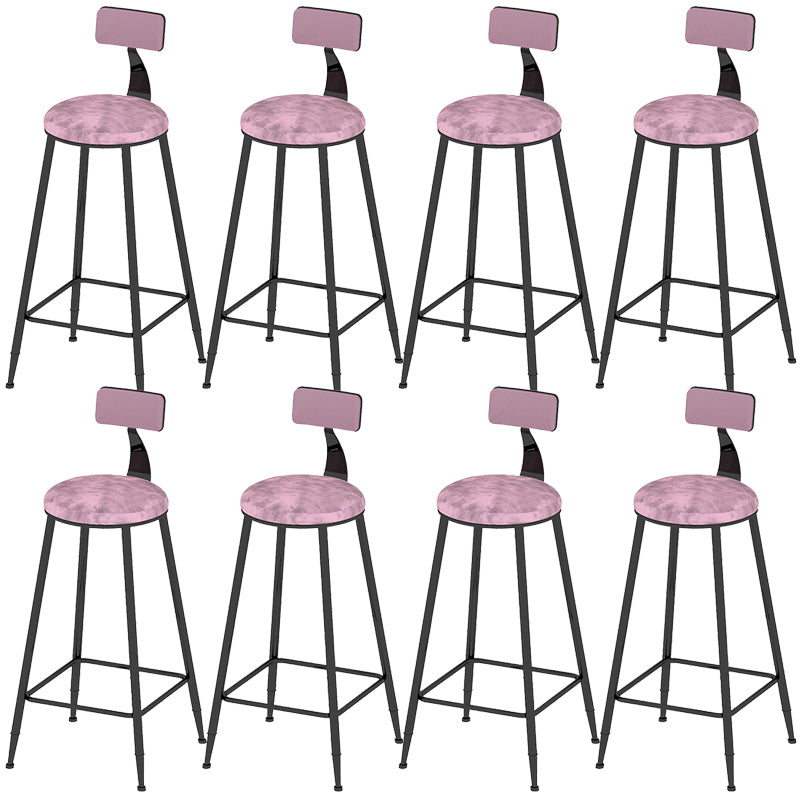 Industrial Counter and Bar Stool Armless Counter Height Stools for Bristol Black Pink 8 Piece Set Clearhalo 'Bar Furniture' 'Bar Stools' 'bar_stools' 'furn' 'furn_bar_stools' 'Furniture' 'Kitchen & Dining Furniture' 6961504