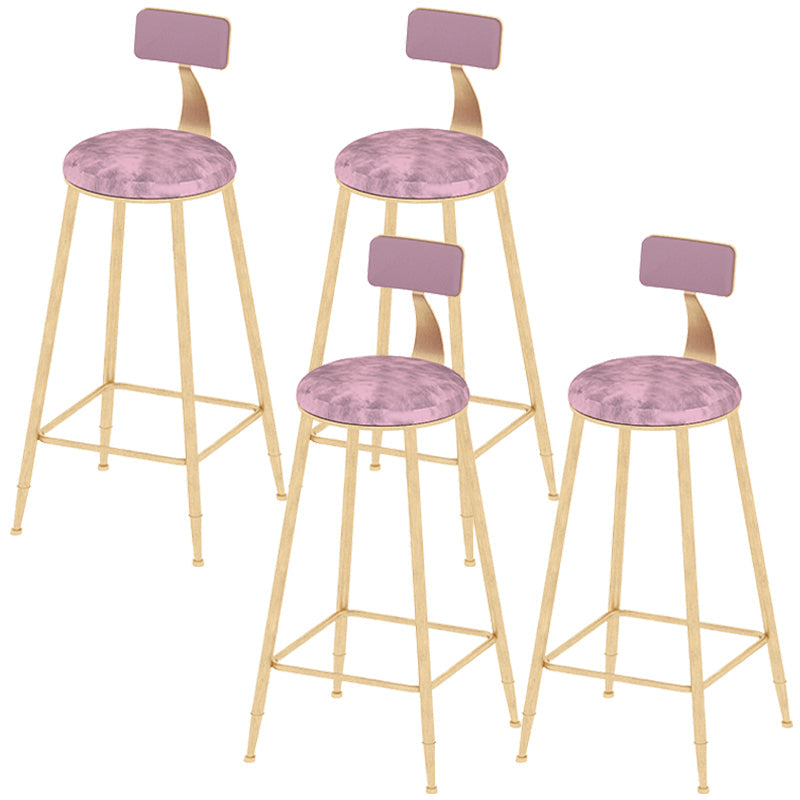 Industrial Counter and Bar Stool Armless Counter Height Stools for Bristol Gold Pink 4 Piece Set Clearhalo 'Bar Furniture' 'Bar Stools' 'bar_stools' 'furn' 'furn_bar_stools' 'Furniture' 'Kitchen & Dining Furniture' 6961517