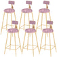 Industrial Counter and Bar Stool Armless Counter Height Stools for Bristol Gold Pink 6 Piece Set Clearhalo 'Bar Furniture' 'Bar Stools' 'bar_stools' 'furn' 'furn_bar_stools' 'Furniture' 'Kitchen & Dining Furniture' 6961518