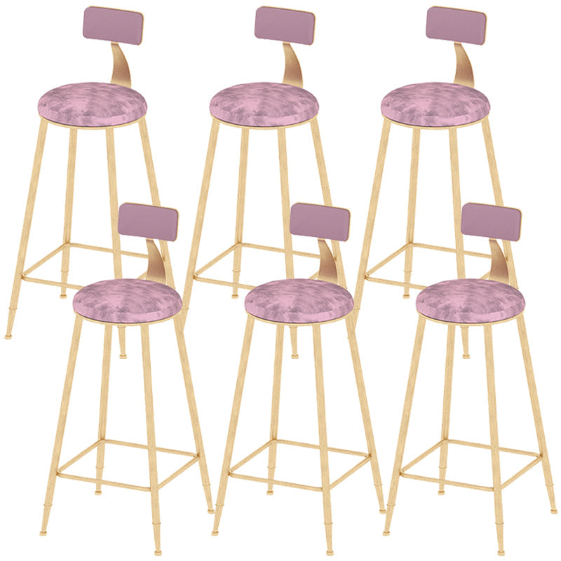 Industrial Counter and Bar Stool Armless Counter Height Stools for Bristol Gold Pink 6 Piece Set Clearhalo 'Bar Furniture' 'Bar Stools' 'bar_stools' 'furn' 'furn_bar_stools' 'Furniture' 'Kitchen & Dining Furniture' 6961518