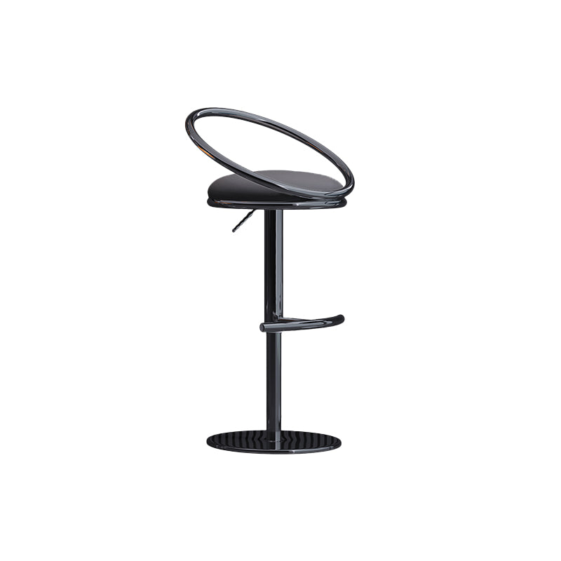 Industrial Style Adjustable Bar Stool Low Back Counter Bar Stool for Home Dark Gray 1 Piece Clearhalo 'Bar Furniture' 'Bar Stools' 'bar_stools' 'furn' 'furn_bar_stools' 'Furniture' 'Kitchen & Dining Furniture' 6961631