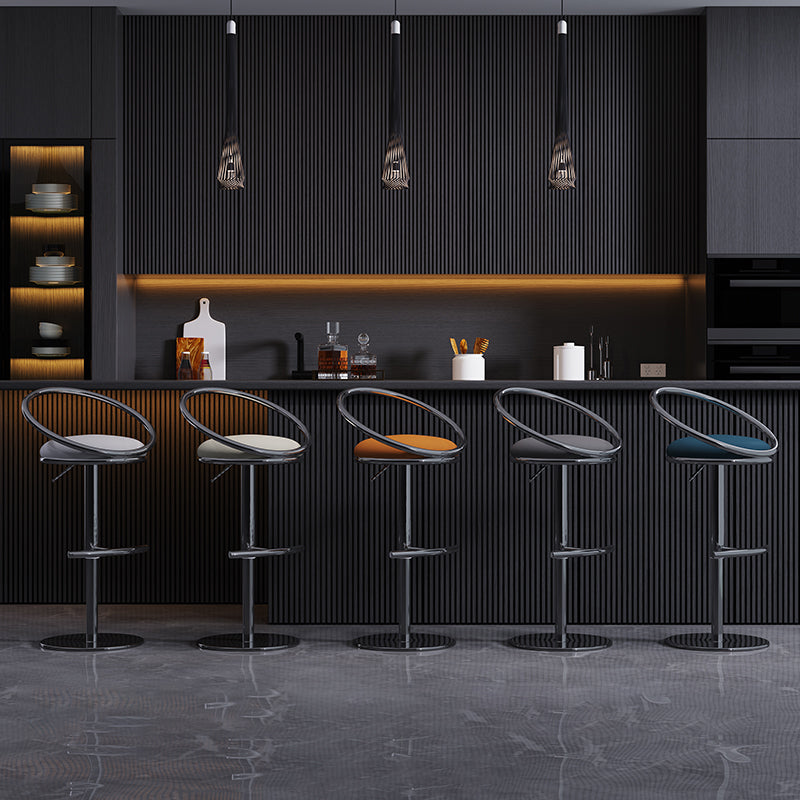 Industrial Style Adjustable Bar Stool Low Back Counter Bar Stool for Home Clearhalo 'Bar Furniture' 'Bar Stools' 'bar_stools' 'furn' 'furn_bar_stools' 'Furniture' 'Kitchen & Dining Furniture' 6961632