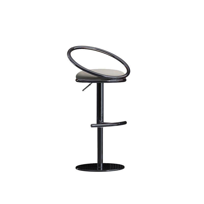Industrial Style Adjustable Bar Stool Low Back Counter Bar Stool for Home Off-White 1 Piece Clearhalo 'Bar Furniture' 'Bar Stools' 'bar_stools' 'furn' 'furn_bar_stools' 'Furniture' 'Kitchen & Dining Furniture' 6961634