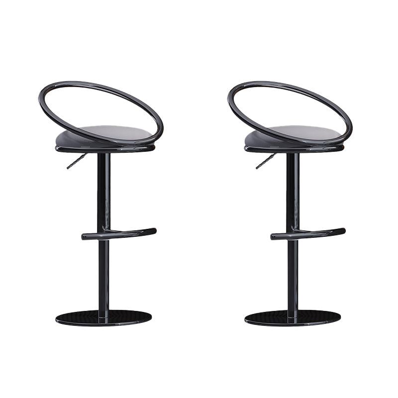 Industrial Style Adjustable Bar Stool Low Back Counter Bar Stool for Home Light Gray 2 Piece Set Clearhalo 'Bar Furniture' 'Bar Stools' 'bar_stools' 'furn' 'furn_bar_stools' 'Furniture' 'Kitchen & Dining Furniture' 6961645