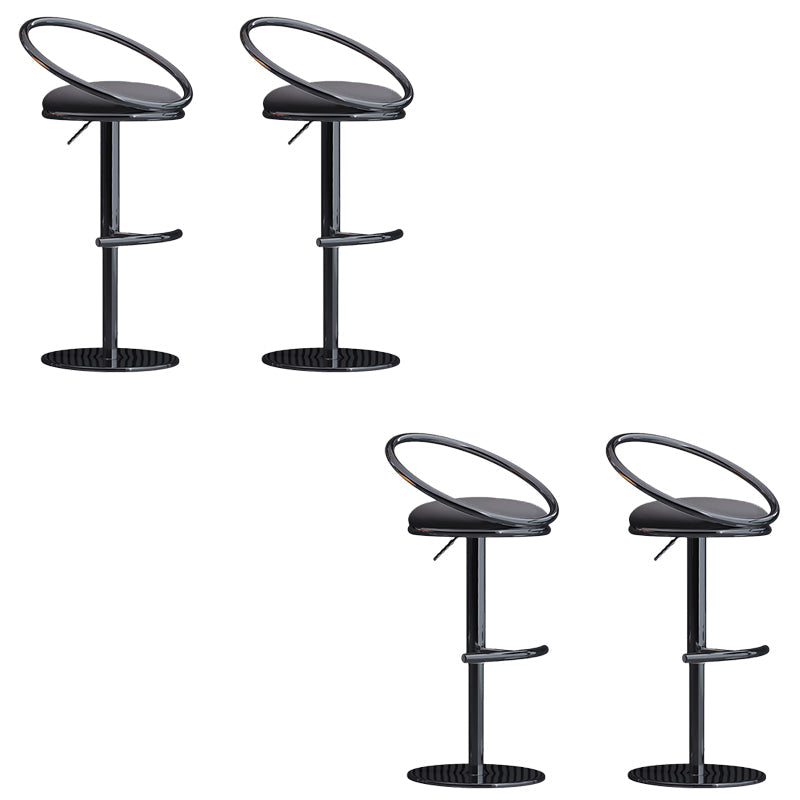 Industrial Style Adjustable Bar Stool Low Back Counter Bar Stool for Home Dark Gray 4 Piece Set Clearhalo 'Bar Furniture' 'Bar Stools' 'bar_stools' 'furn' 'furn_bar_stools' 'Furniture' 'Kitchen & Dining Furniture' 6961647