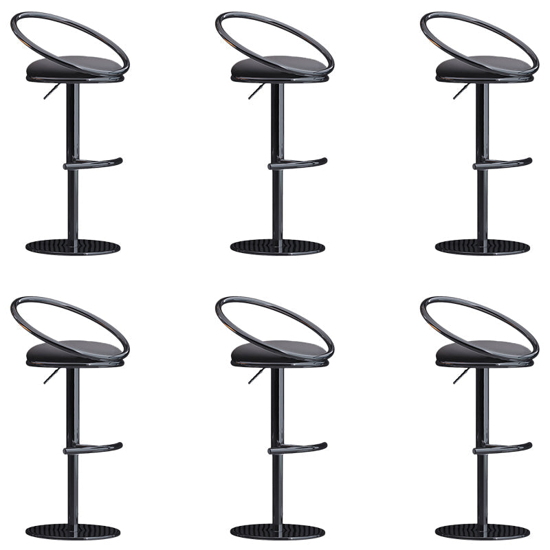 Industrial Style Adjustable Bar Stool Low Back Counter Bar Stool for Home Dark Gray 6 Piece Set Clearhalo 'Bar Furniture' 'Bar Stools' 'bar_stools' 'furn' 'furn_bar_stools' 'Furniture' 'Kitchen & Dining Furniture' 6961652