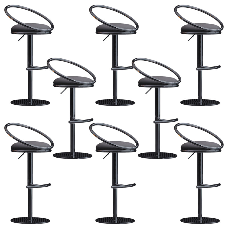 Industrial Style Adjustable Bar Stool Low Back Counter Bar Stool for Home Dark Gray 8 Piece Set Clearhalo 'Bar Furniture' 'Bar Stools' 'bar_stools' 'furn' 'furn_bar_stools' 'Furniture' 'Kitchen & Dining Furniture' 6961657