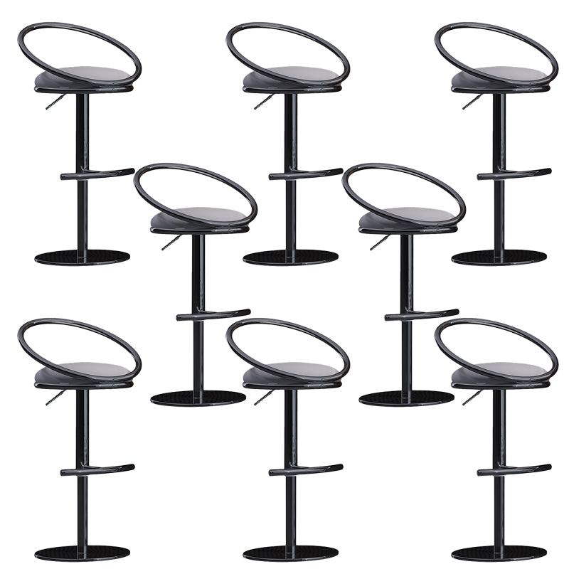 Industrial Style Adjustable Bar Stool Low Back Counter Bar Stool for Home Light Gray 8 Piece Set Clearhalo 'Bar Furniture' 'Bar Stools' 'bar_stools' 'furn' 'furn_bar_stools' 'Furniture' 'Kitchen & Dining Furniture' 6961660