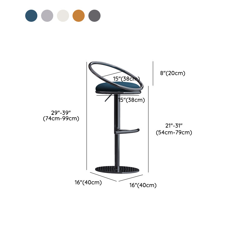 Industrial Style Adjustable Bar Stool Low Back Counter Bar Stool for Home Clearhalo 'Bar Furniture' 'Bar Stools' 'bar_stools' 'furn' 'furn_bar_stools' 'Furniture' 'Kitchen & Dining Furniture' 6961661