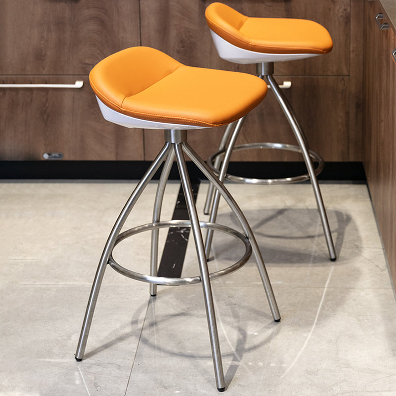 Hedendaagse stijl Faux Leather Bar Stool Low Back Teller Bar Stool voor thuis