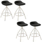 Hedendaagse stijl Faux Leather Bar Stool Low Back Teller Bar Stool voor thuis