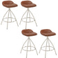 Hedendaagse stijl Faux Leather Bar Stool Low Back Teller Bar Stool voor thuis