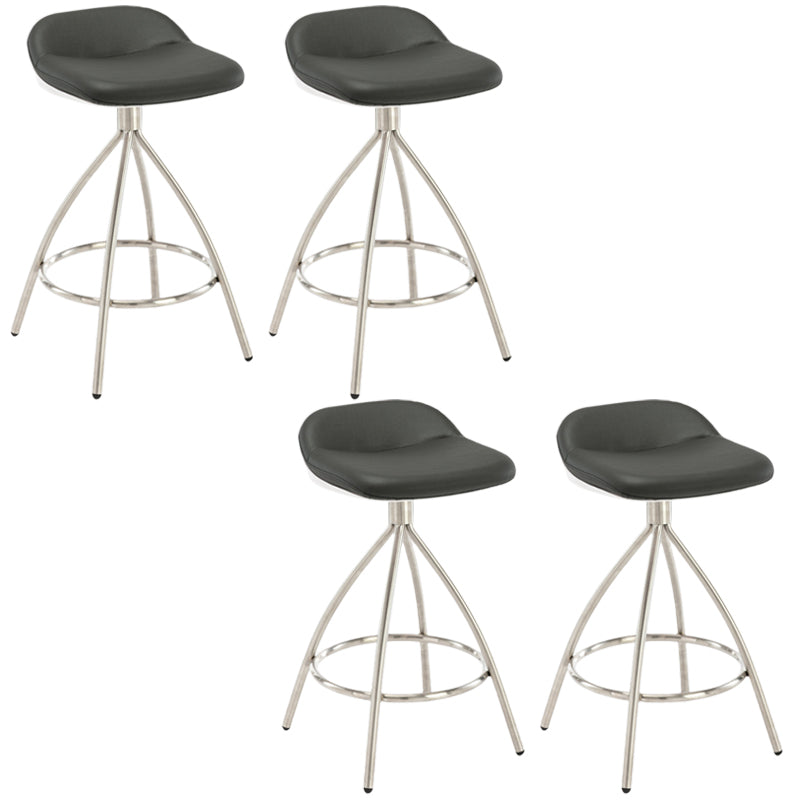 Hedendaagse stijl Faux Leather Bar Stool Low Back Teller Bar Stool voor thuis