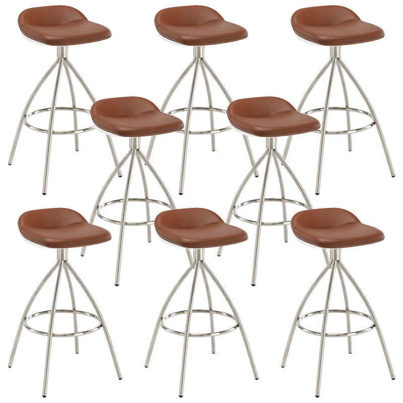 Hedendaagse stijl Faux Leather Bar Stool Low Back Teller Bar Stool voor thuis