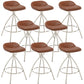 Hedendaagse stijl Faux Leather Bar Stool Low Back Teller Bar Stool voor thuis